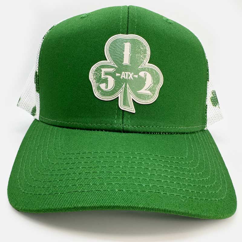 512 Clover Trucker Hat, Kati - Printed Mesh Trucker Cap - S700M, Kelly Green/White/Clover