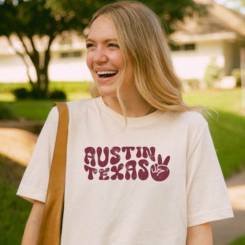 Funky Town Austin, Texas T-shirt, Peace Vibes